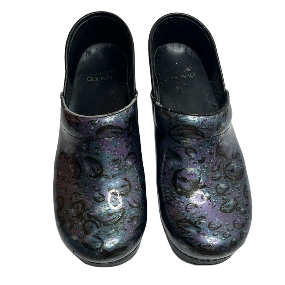 Dansko Blue Water Droplet Professional Clogs Shoes Size 39 / 8.5-9 BLEMISH - Picture 2 of 11